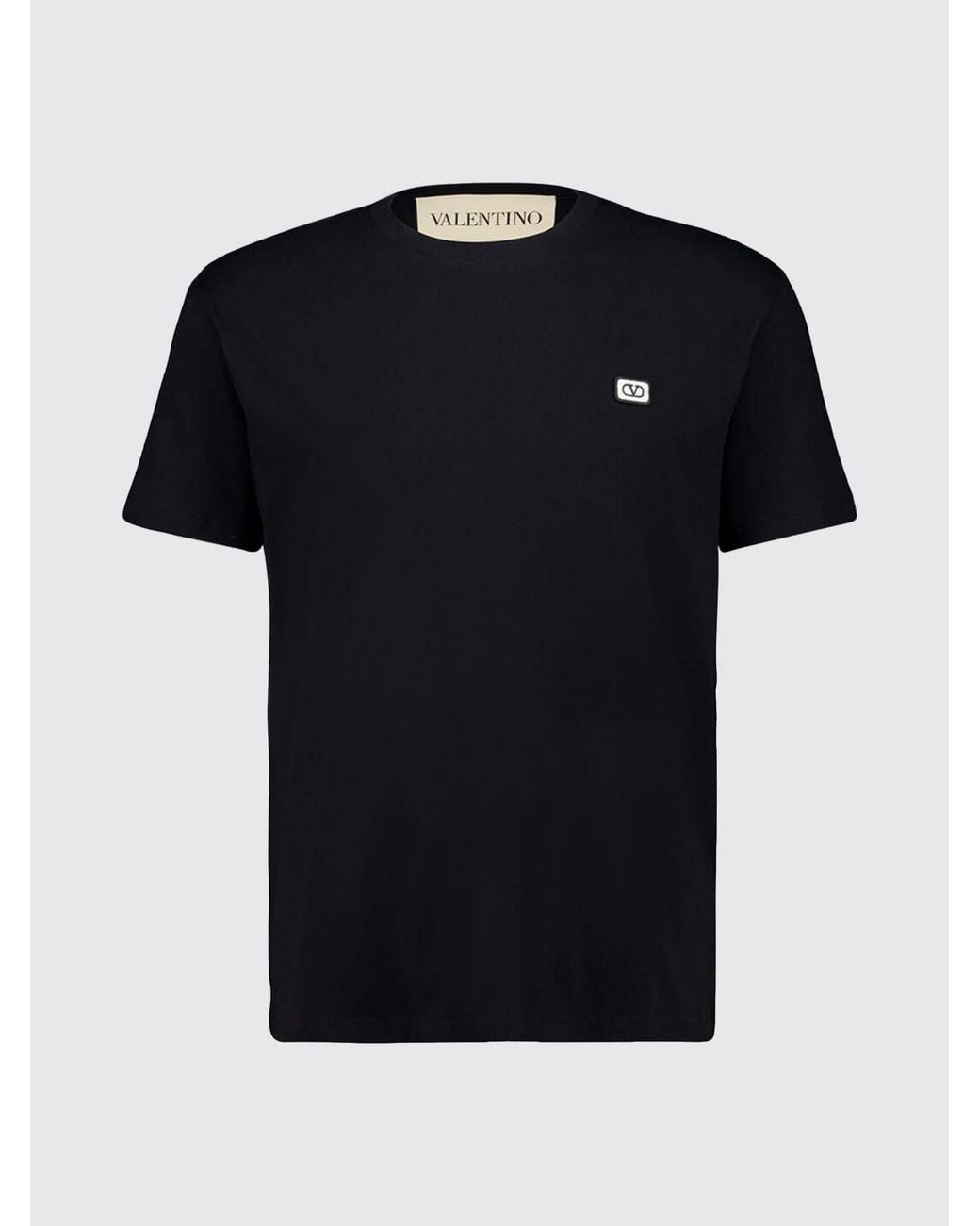 Valentino Black Slim Fit Cotton T-Shirt With Vlogo Signature for men