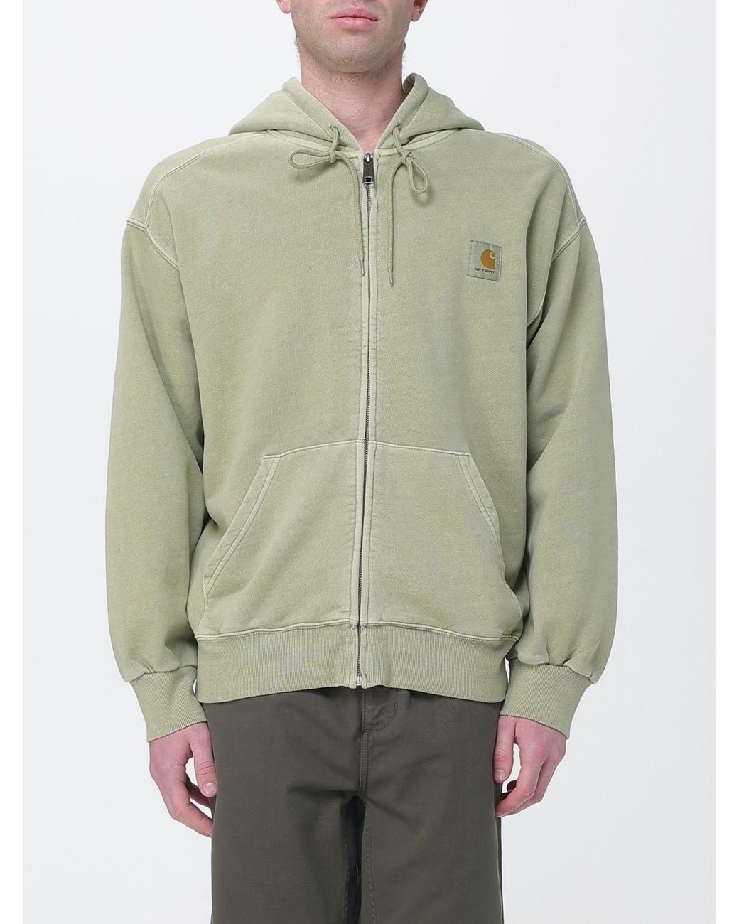 Carhartt Green Cotton Logo T-Shirt for men