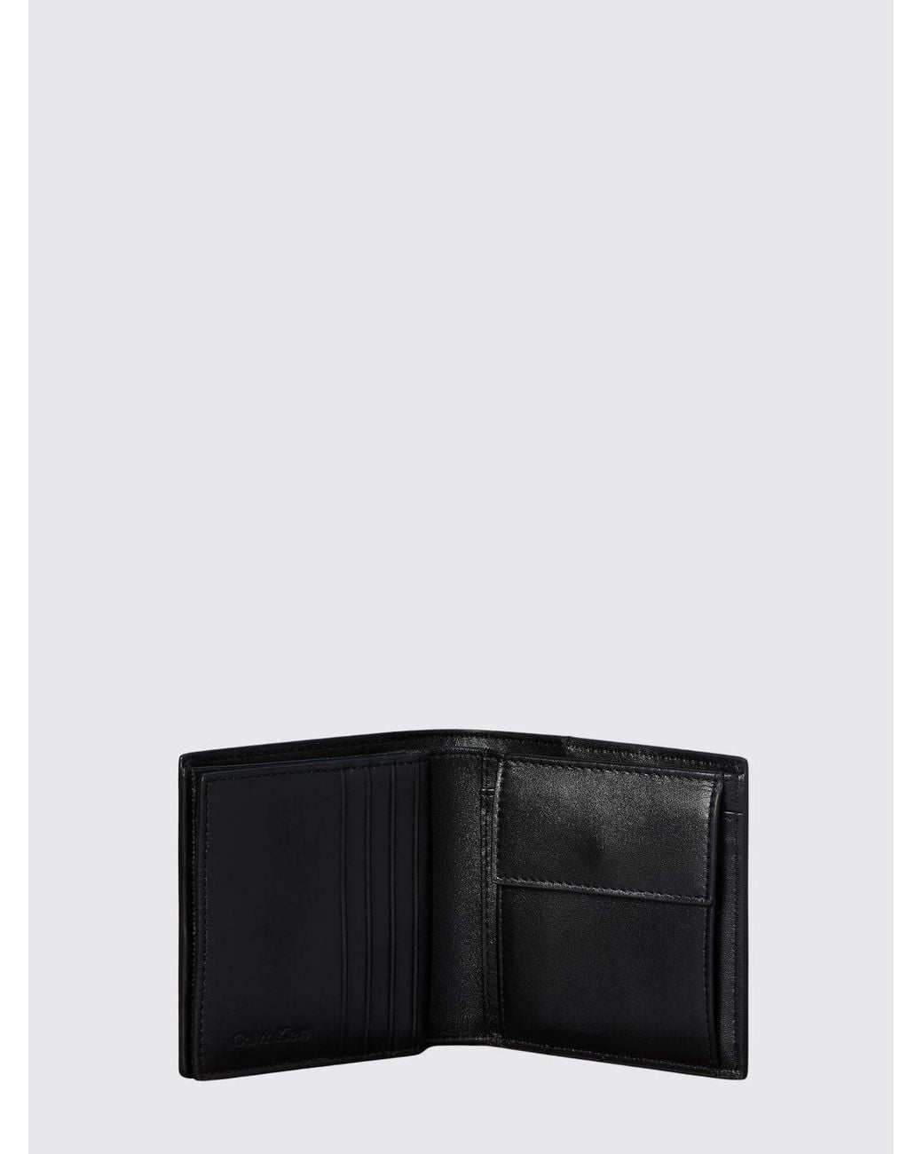 Calvin Klein White Faux Leather Bifold Wallet With Coin Pocket And Card Slots for men