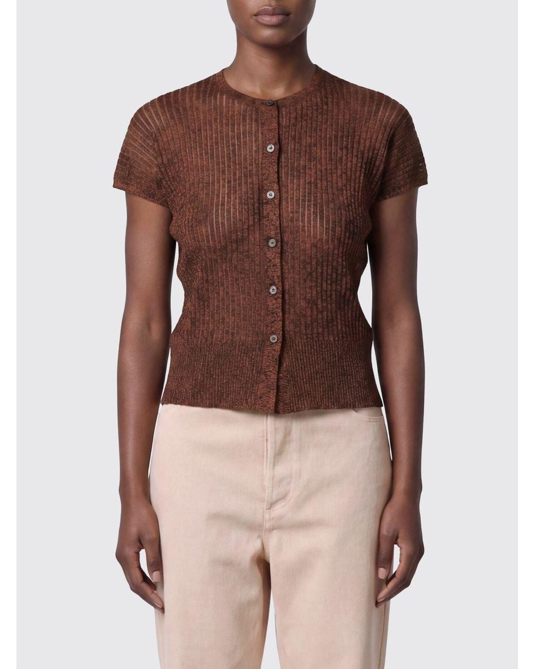 Roberto Collina Brown Viscose Cardigan