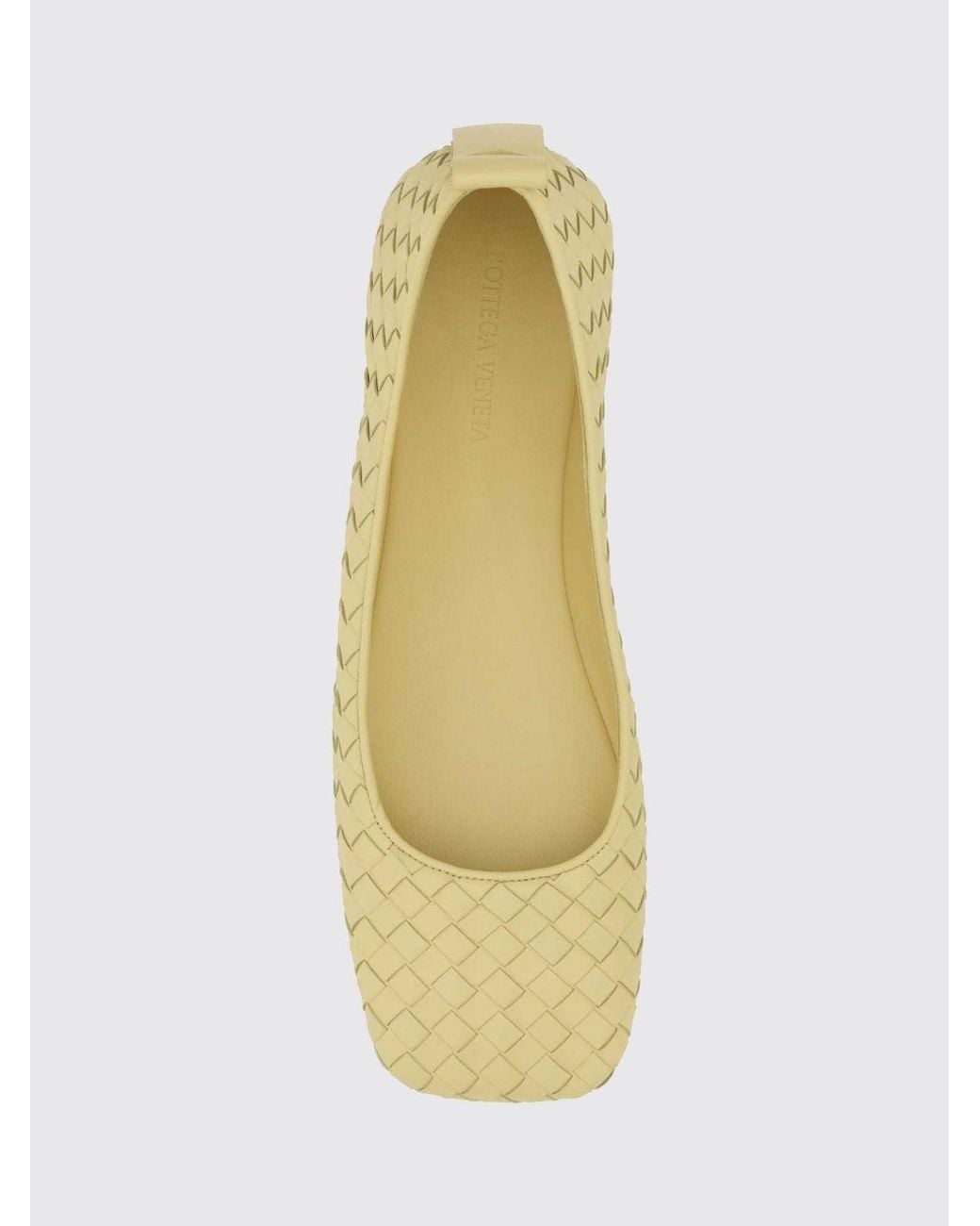 Bottega Veneta Natural Charlotte Woven Lambskin Square-Toe Ballet Flats