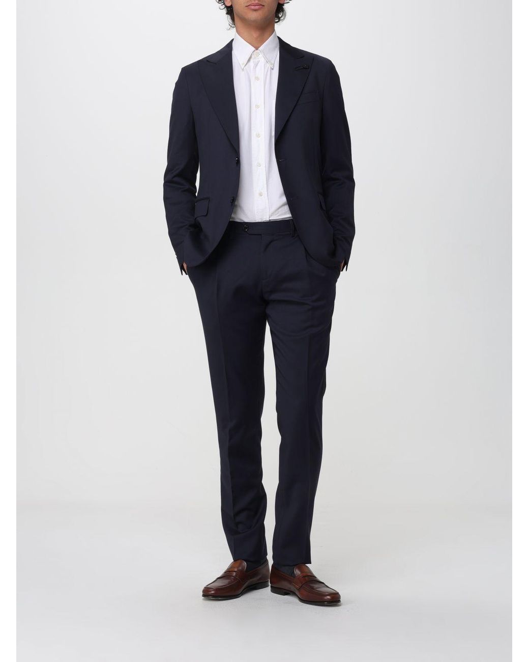 Lardini Blue Virgin Wool Single-Breasted Suit for men