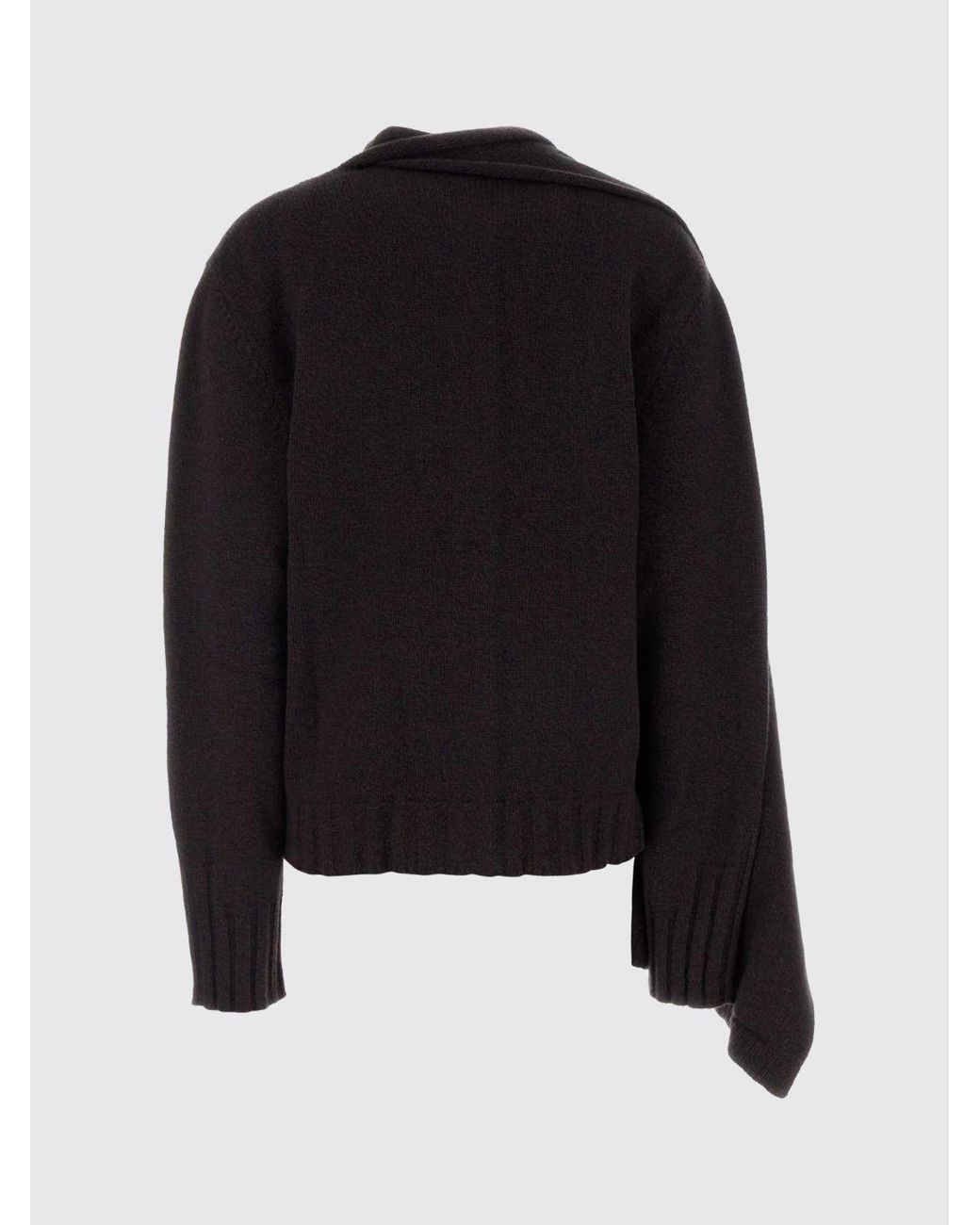 The Attico Blue Wool And Cashmere Crewneck Cardigan With Ribbed Edges