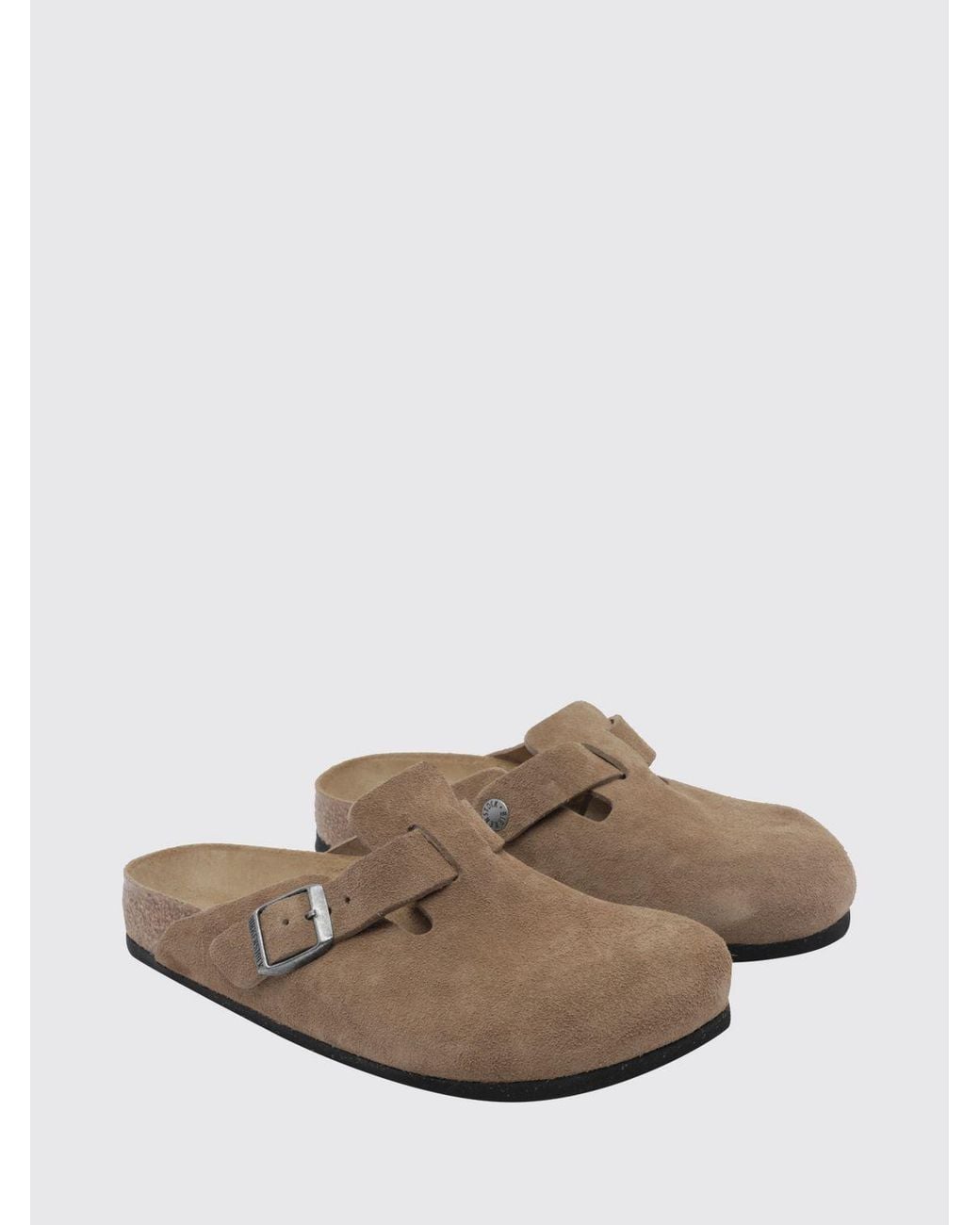 Birkenstock Brown Boston Suede Mules With Cork Footbed