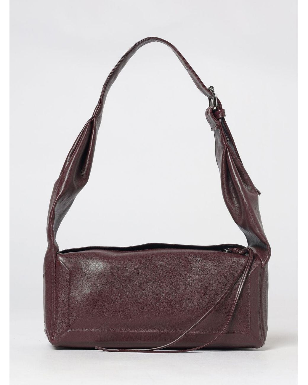 Maison Margiela Purple East West Lambskin Shoulder Bag With Adjustable Handle