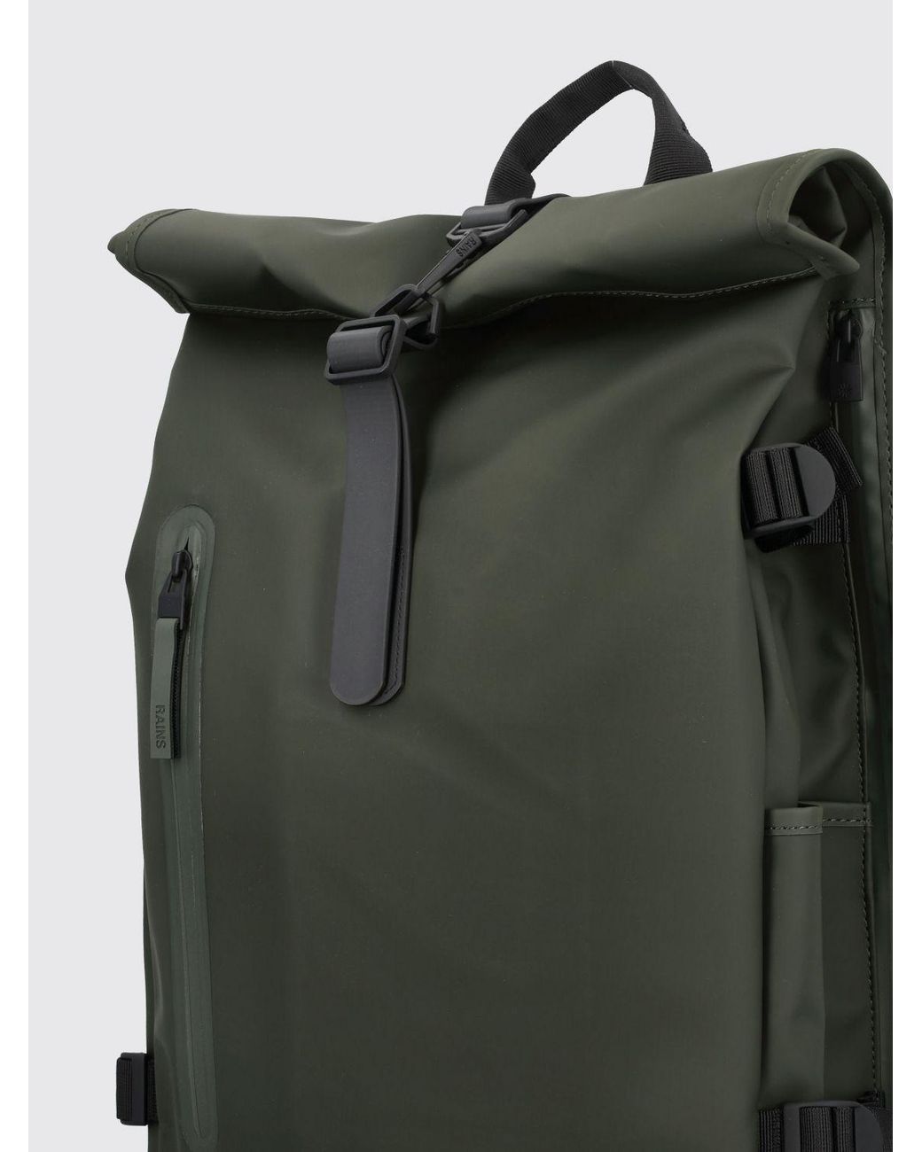 Rains Green Rolltop Rucksack Large for men