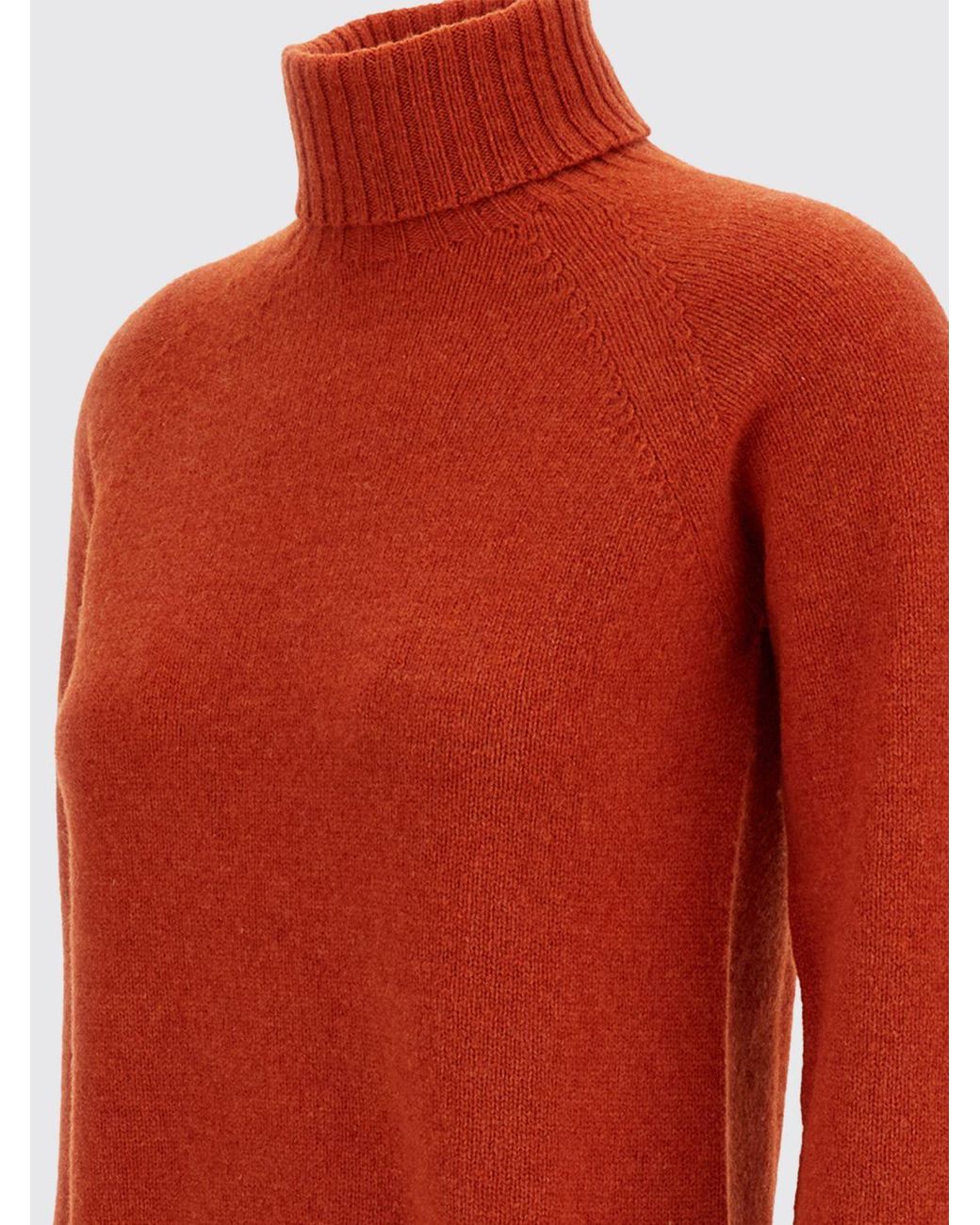Drumohr Red Lambswool Turtleneck Jumper With Dropped Shoulders