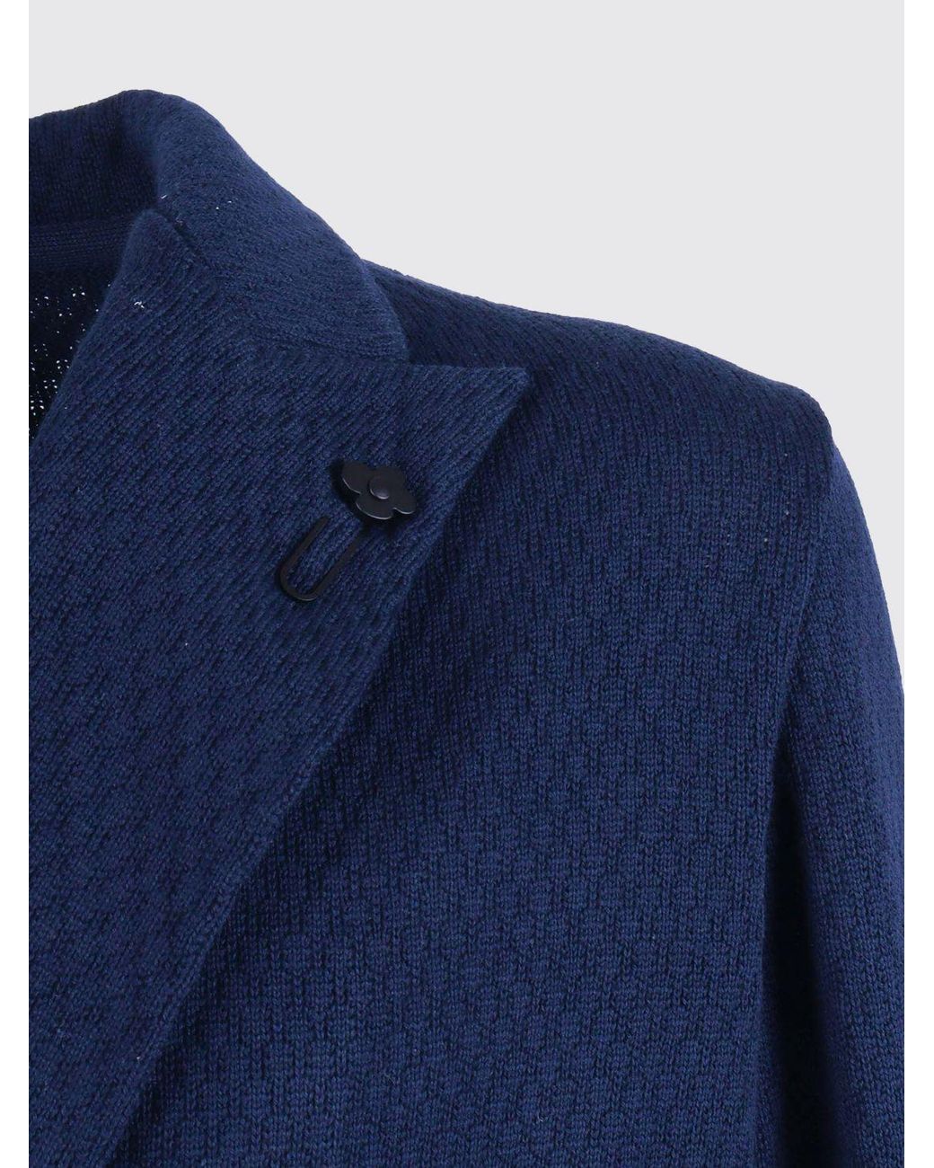 Lardini Blue Cotton Double-Breasted Blazer for men