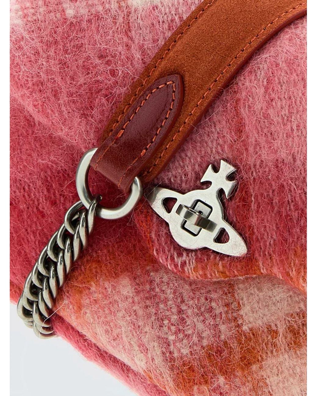 Vivienne Westwood Red Anita Check Wool And Mohair Mini Shoulder Bag