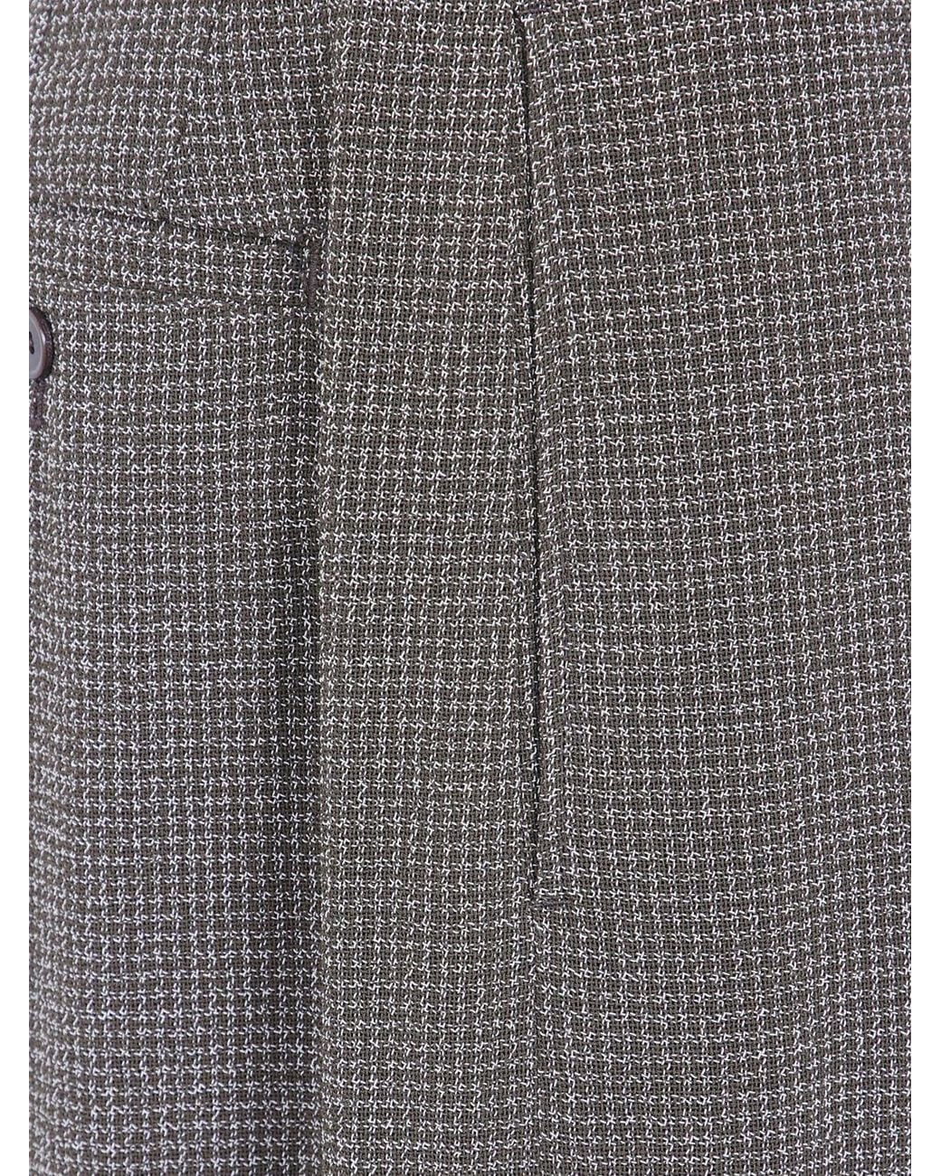 Phoebe Philo Gray Check Wool Straight-Leg Trousers With Mid-Rise Waist