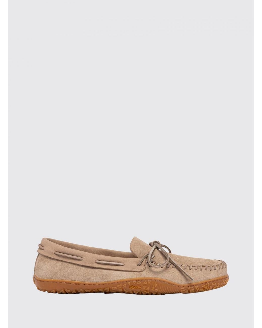 Buttero Brown Suede Boat Shoes With Vibram Sole And Thread Stitching