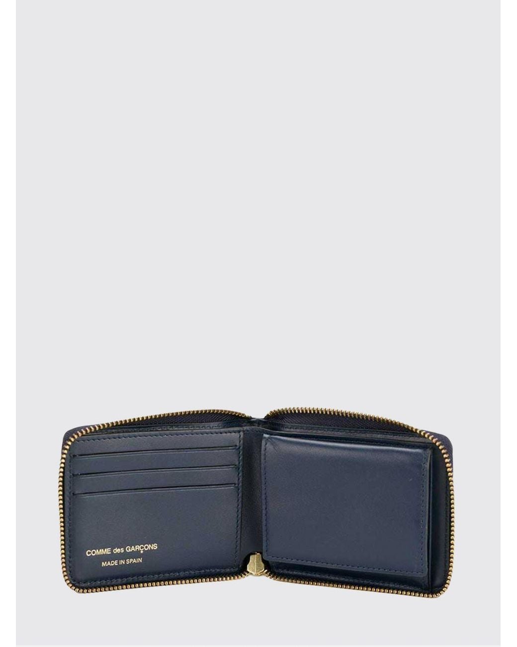 Comme des Garçons Blue Leather Wallet for men