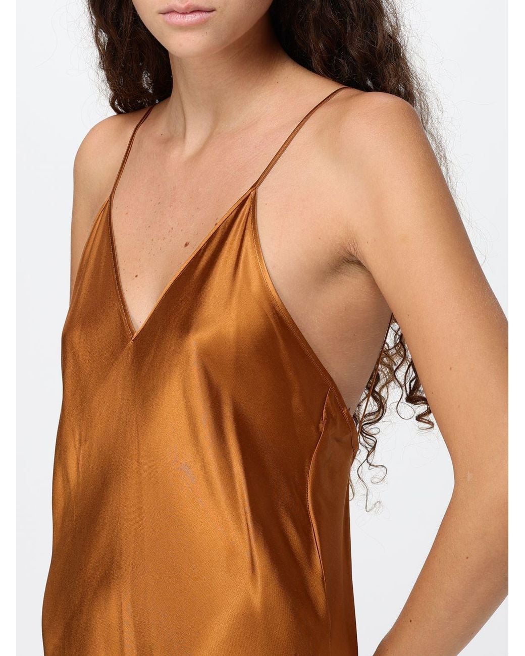 Isabel Marant Brown Nevana V-Neck Long Viscose Slip Dress