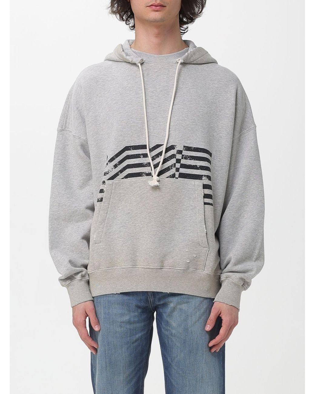 Golden Goose Deluxe Brand Gray Cotton Hooded Sweatshirt for men