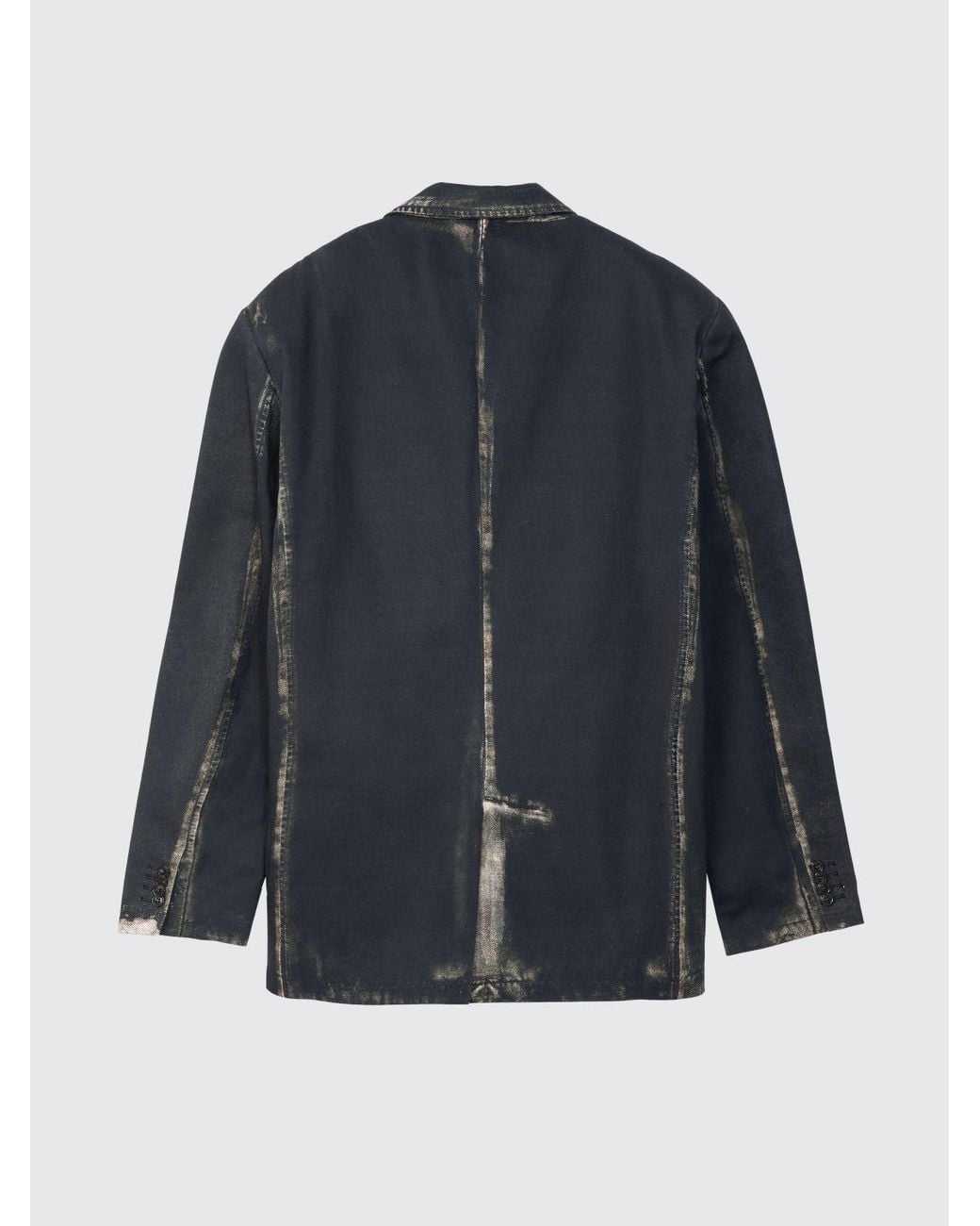 Camper Blue Single-Breasted Distressed Denim Blazer With Lapels And A Back Vent for men
