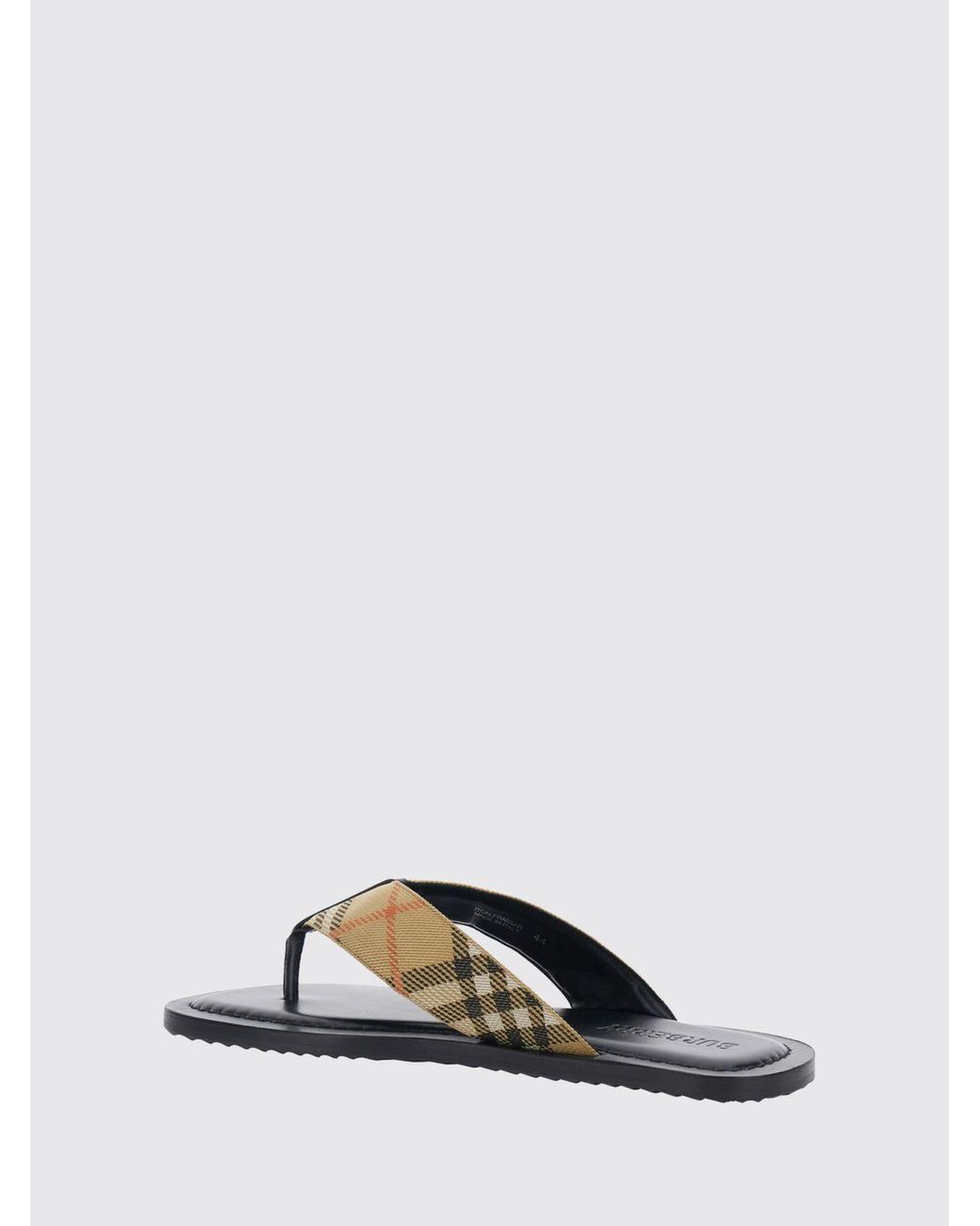 Burberry Natural Vintage Check Fabric Thong Sandals for men