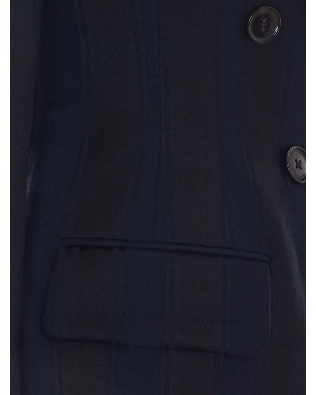 Vivienne Westwood Blue Pinstriped Double-Breasted Cropped Blazer