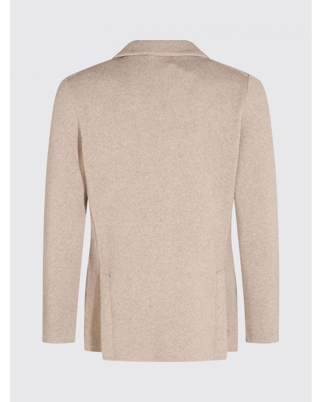 Lardini Natural Single-Breasted Pure Cashmere Blazer With Patch Pockets And Notch Lapels for men