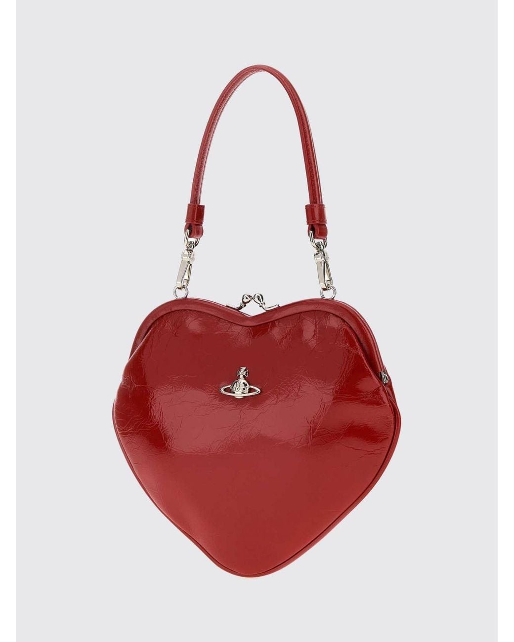 Vivienne Westwood Red Belle Heart Mini Heart-Shaped Leather Bag With Orb Logo