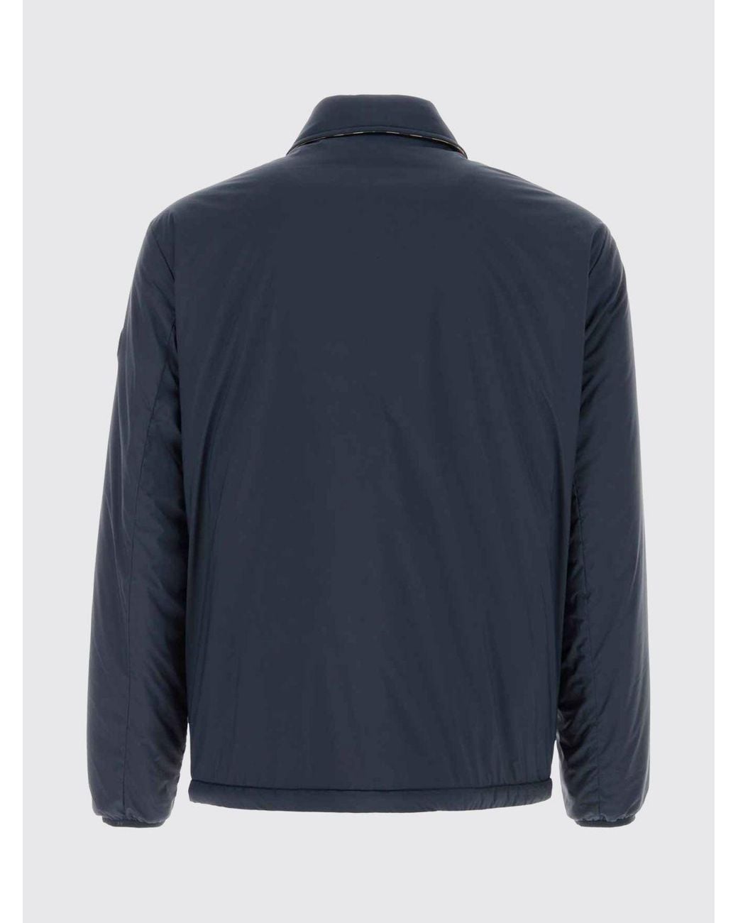 Burberry Blue Padded Nylon Shirt Jacket With Elasticated Cuffs for men