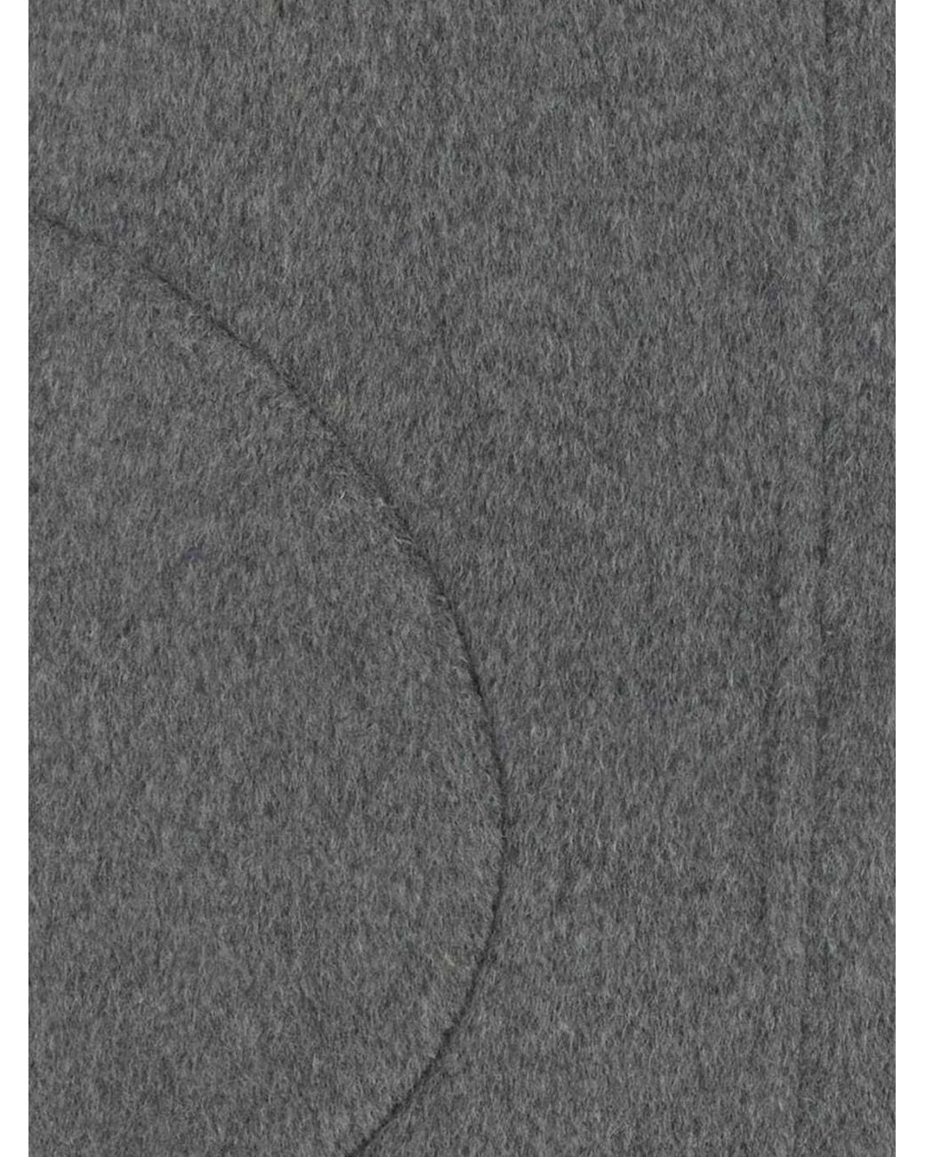 Soeur Gray Single-Breasted Short Wool-Blend Coat With Dropped Shoulders