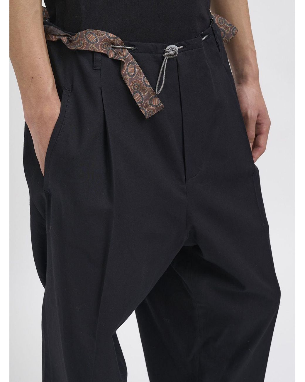 Magliano Black Cotton Wide Leg Pants for men