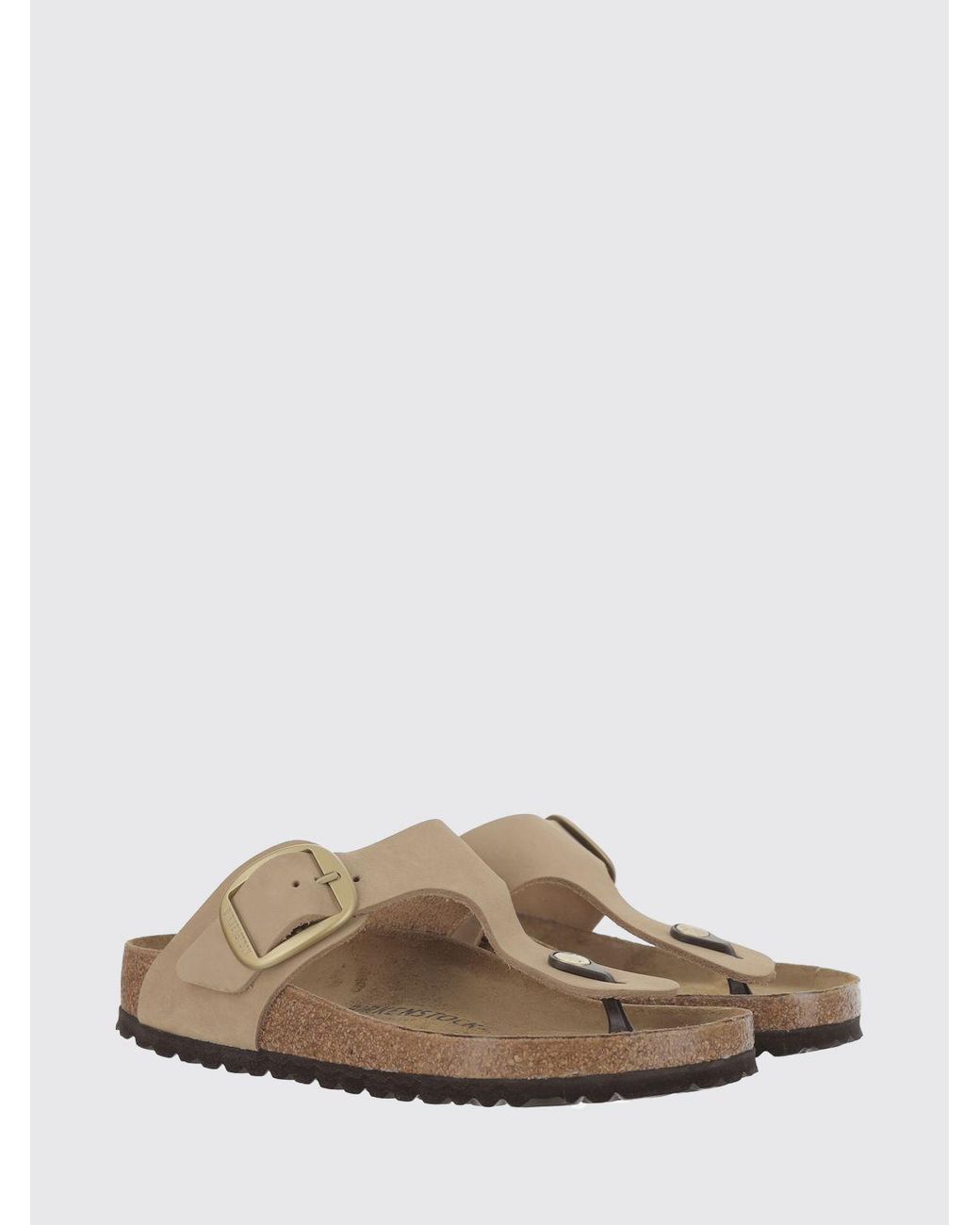 Birkenstock White Gizeh Big Buckle Nubuck Sandal