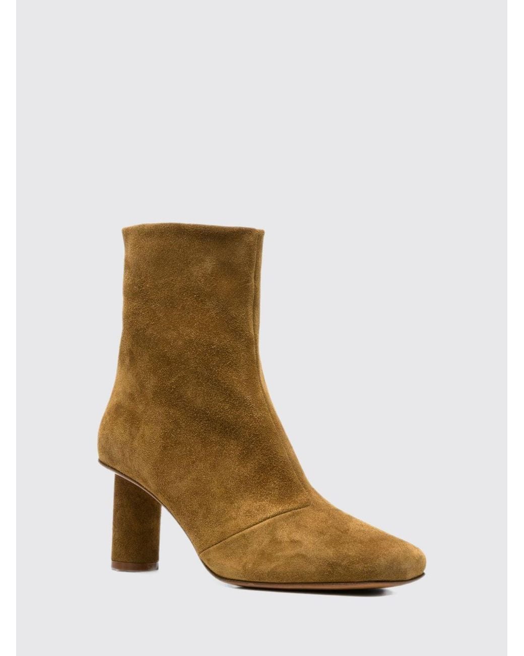 Forte_forte Brown Suede Ankle Boots With A Block Heel And Zip Closure