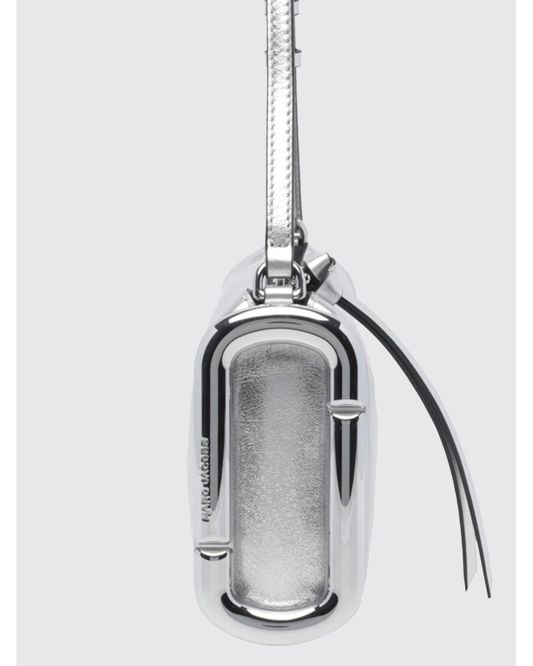 Marc Jacobs White The Scene Small Laminated Leather Shoulder Bag With Double J Logo