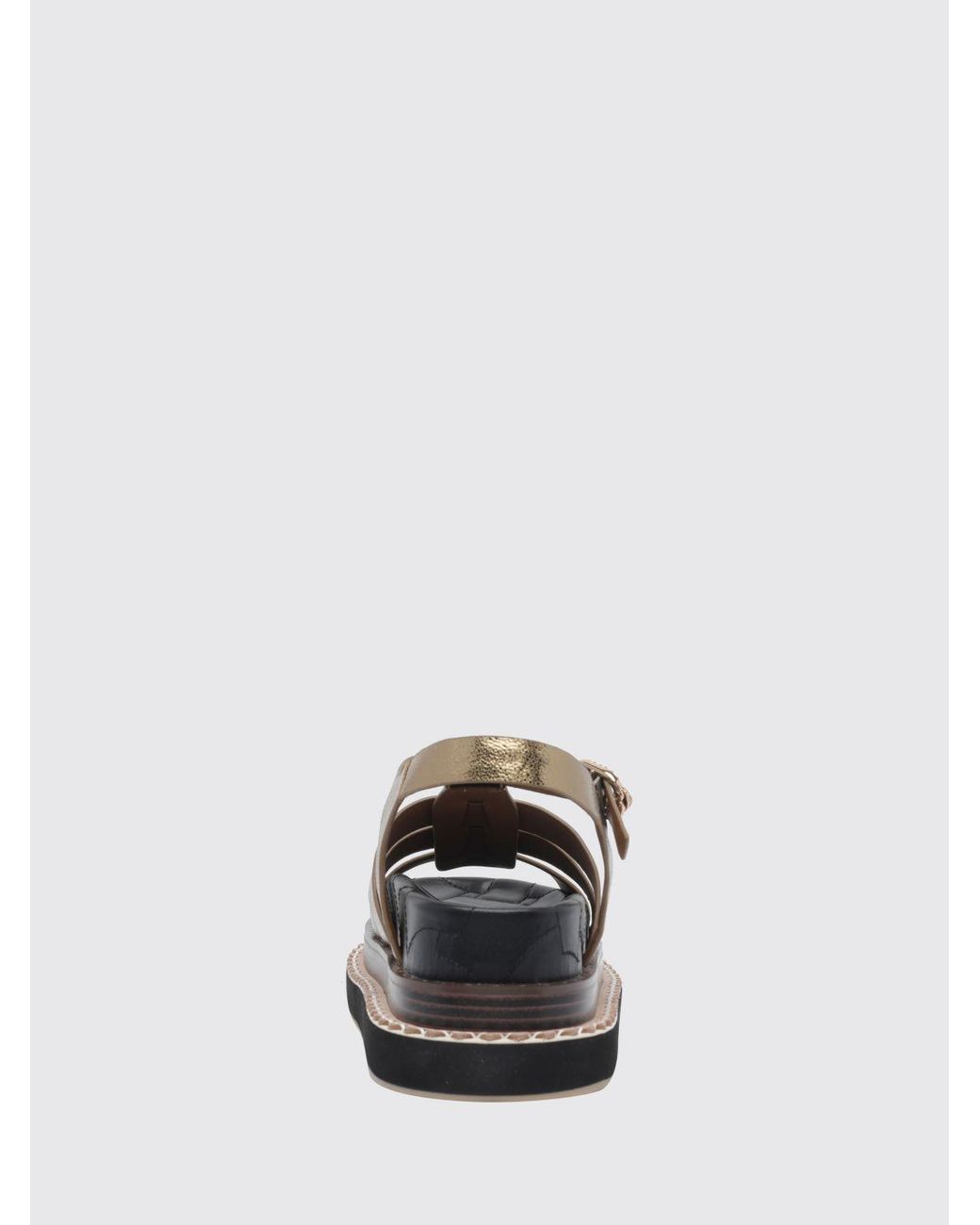 Kurt Geiger White Laminated Leather Wedge Sandals With Mid Heel