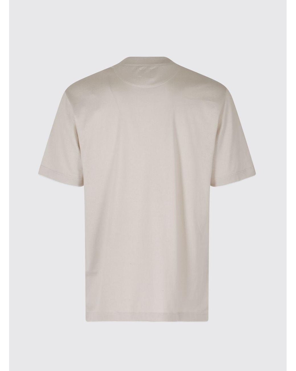 Eleventy Gray Cotton Crew-Neck T-Shirt With Contrast Trims for men