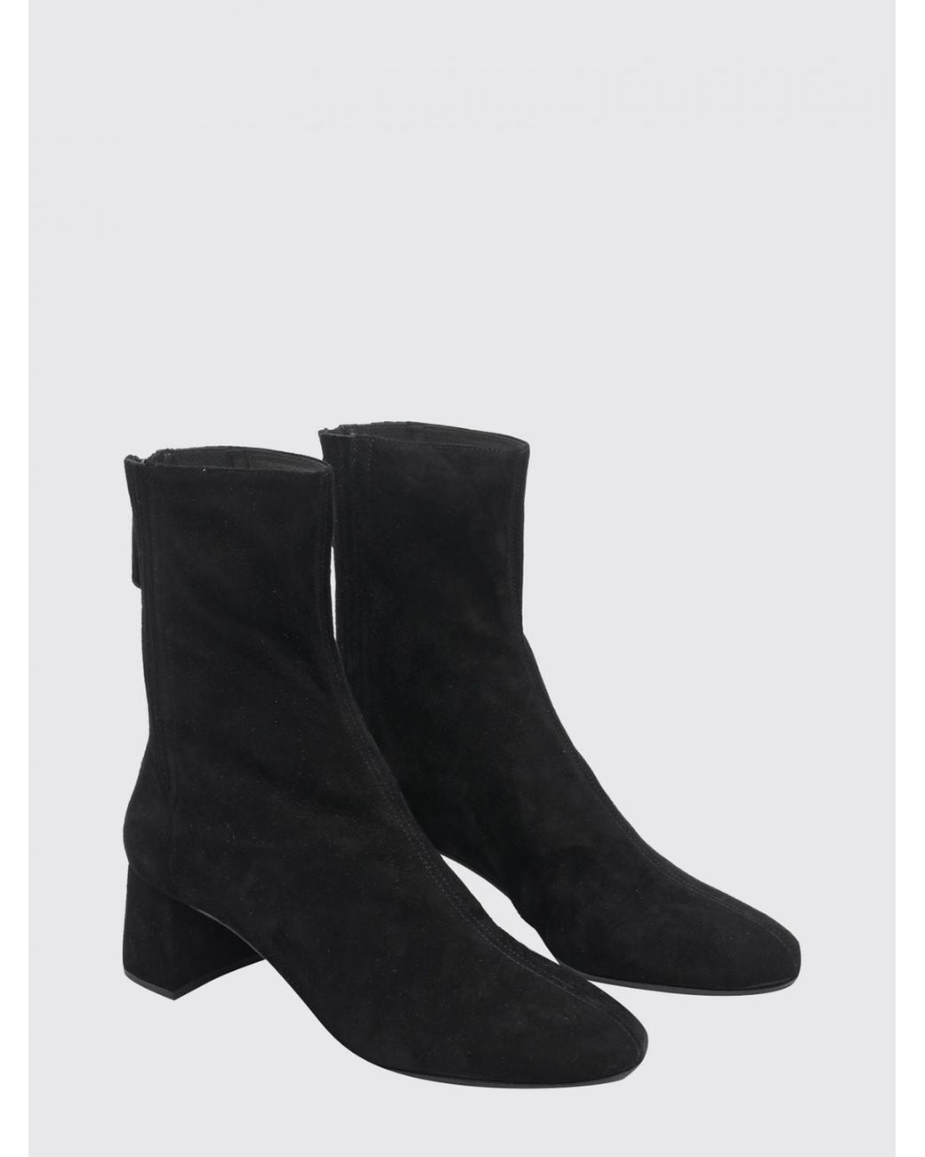 Aquazzura Black Saint Honorè Suede Ankle Boots With A Mid Heel