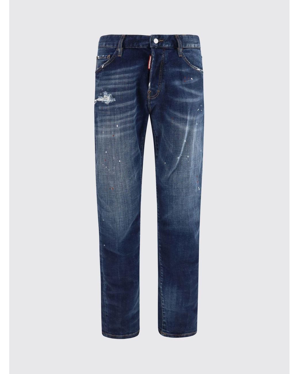 DSquared² Blue Teddy Straight-Fit Distressed Denim Jeans for men