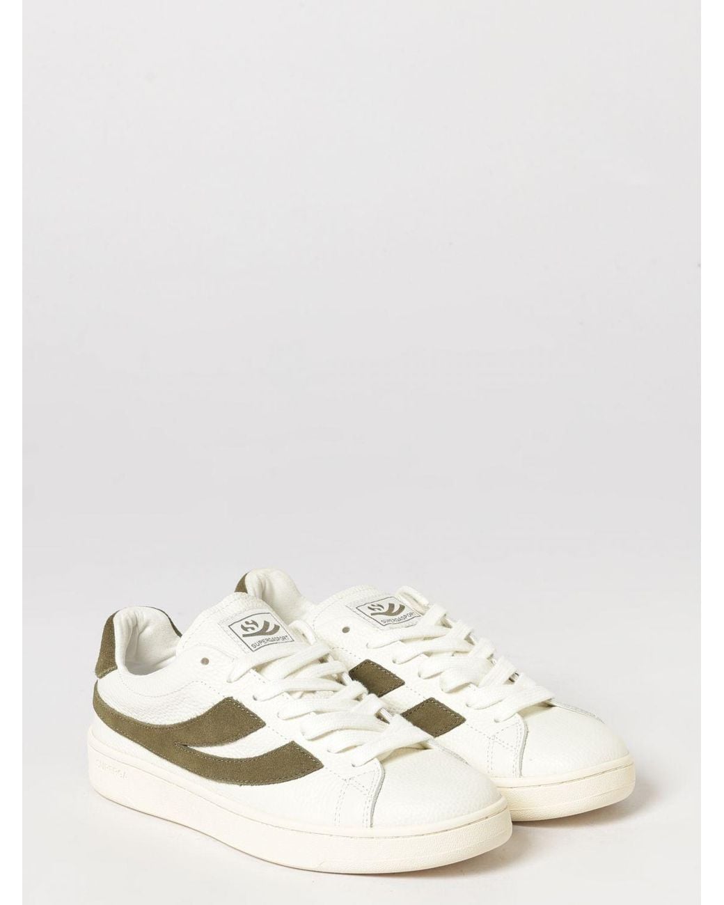 Superga Natural 1960 Capri Low Top Leather And Suede Trainers With Embossed Logo for men