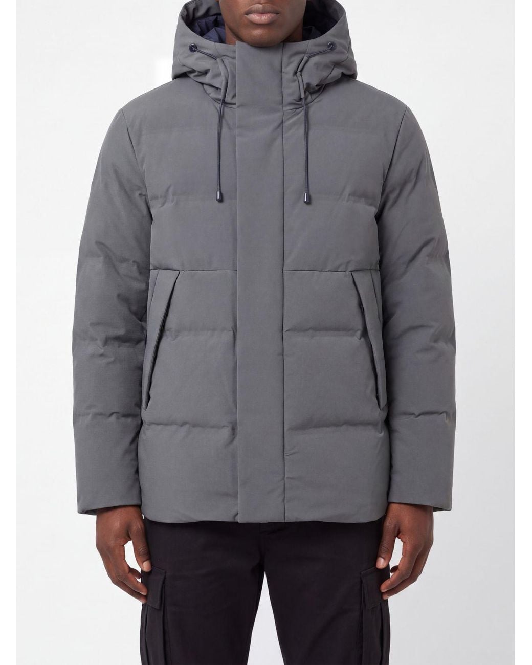 People Of Shibuya Gray Hooded Puffer Jacket for men