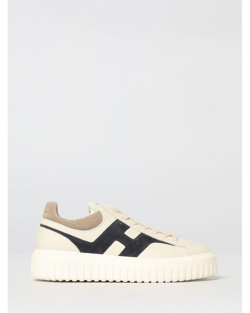 Hogan White H-Stripes Leather Sneakers for men