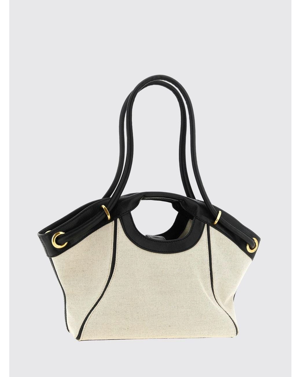 Balmain Natural Linen And Cotton Tote Bag With Four Handles And Inner Pouch