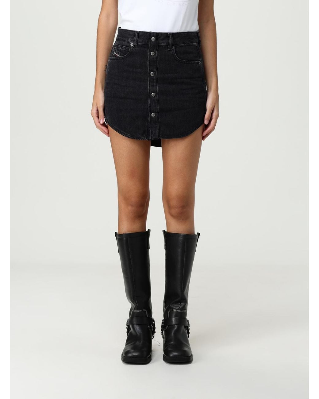 DIESEL Black Denim Mini Skirt