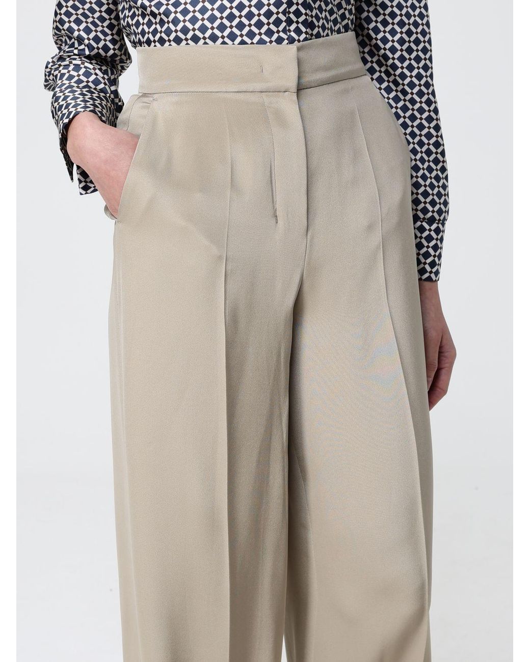 Max Mara Natural Silk Palazzo Trousers
