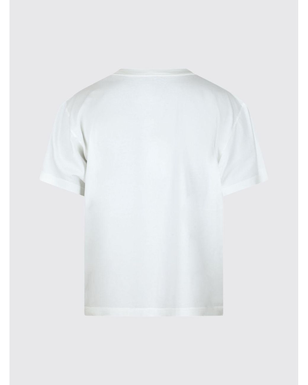 MM6 by Maison Margiela White Cotton T-Shirt With Contrast Logo And Dropped Shoulders for men