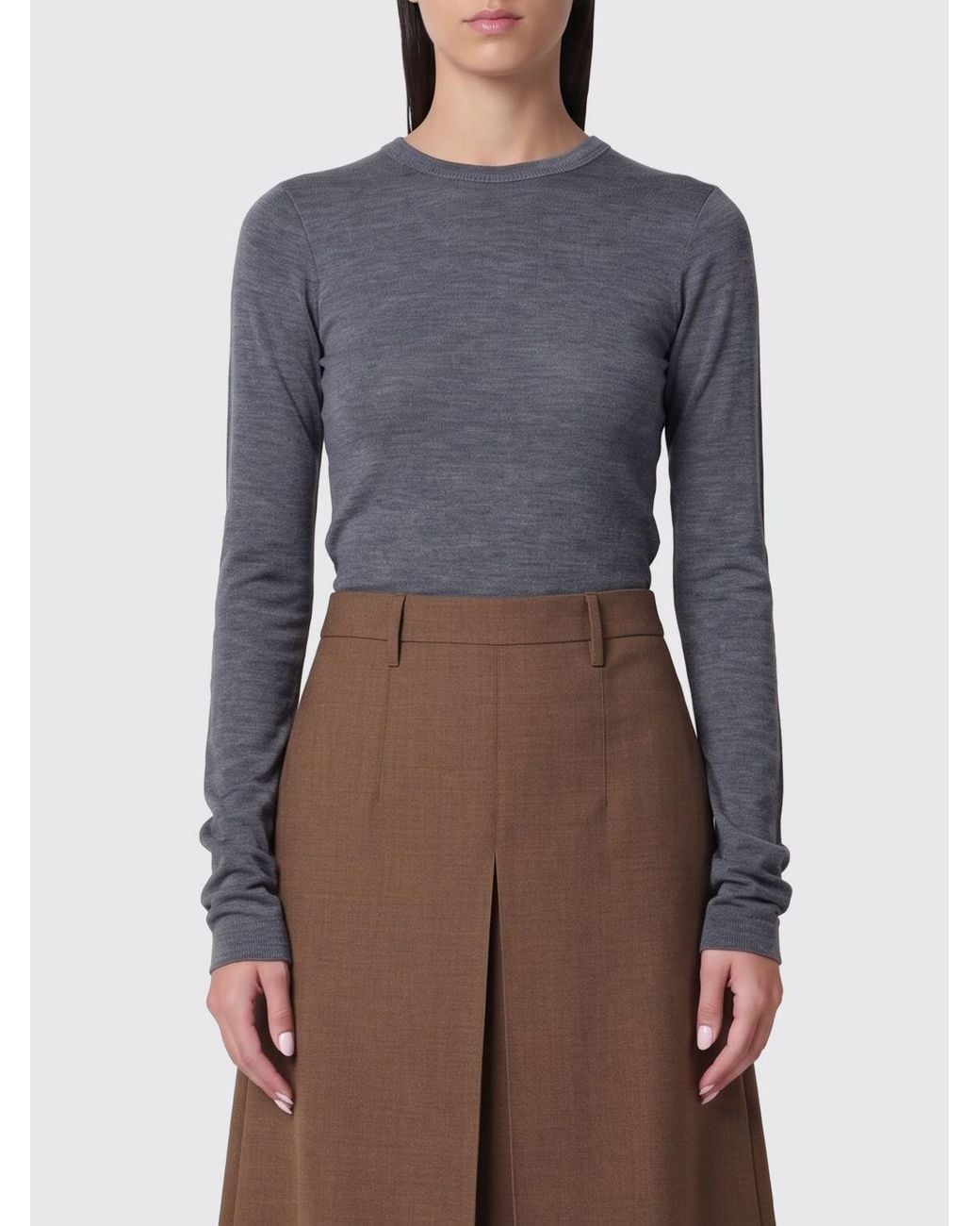 Rohe Gray Slim Fit Crew-Neck Jumper