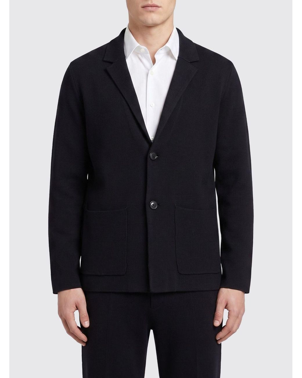 Roberto Collina Blue Single-Breasted Cotton Blazer for men