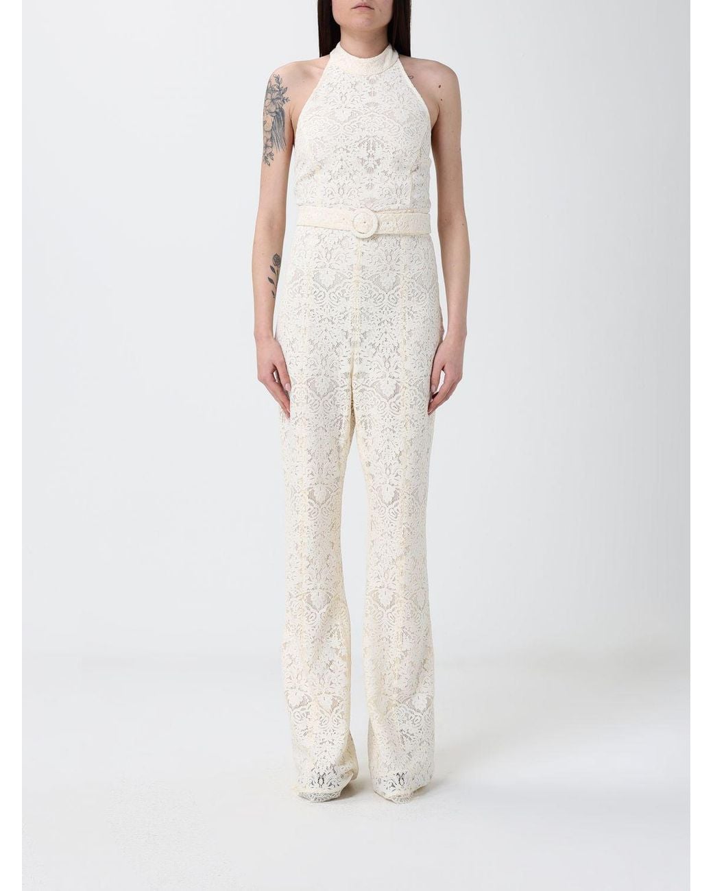Twinset White Lace Jumpsuit