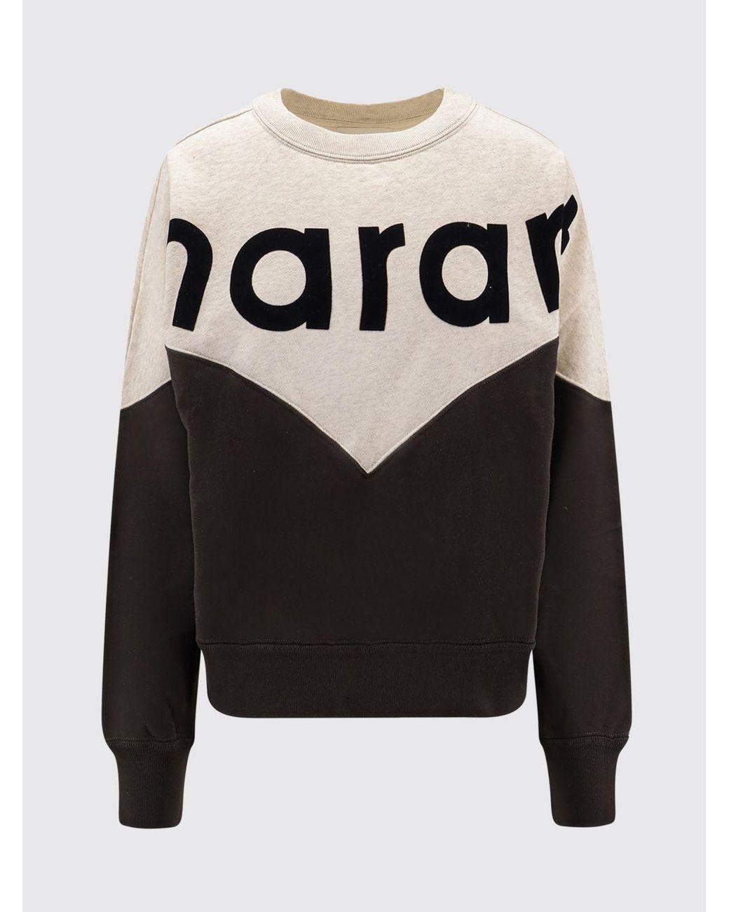Isabel Marant Black Relaxed Fit Crewneck Cotton Sweatshirt With Logo