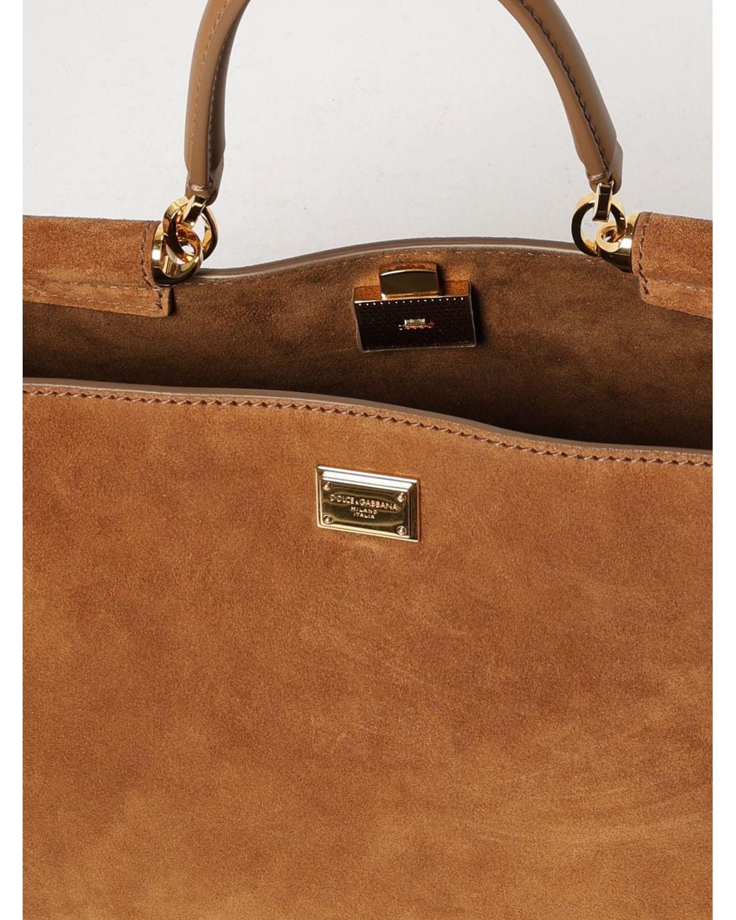 Dolce & Gabbana Brown Dolce &Amp Gabbana Vittoria Calf Leather Handbag With Removable Shoulder Strap