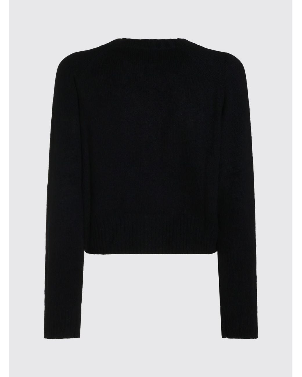 Allude Black V-Neck Cashmere Cardigan With Button Closure