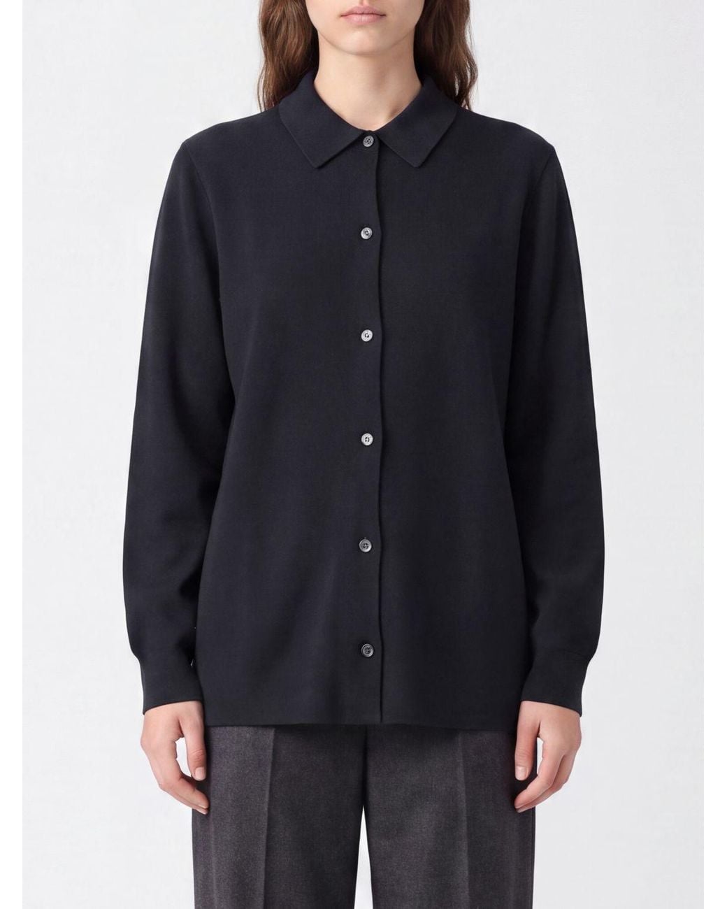 Aspesi Blue Polo-Style Cotton Cardigan With Classic Collar