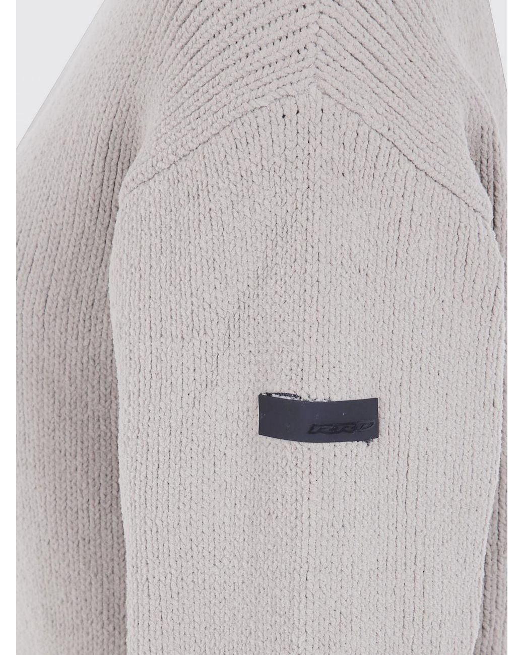 Rrd Gray Wool Crewneck Jumper With Ribbed Trims And Applied Logo for men
