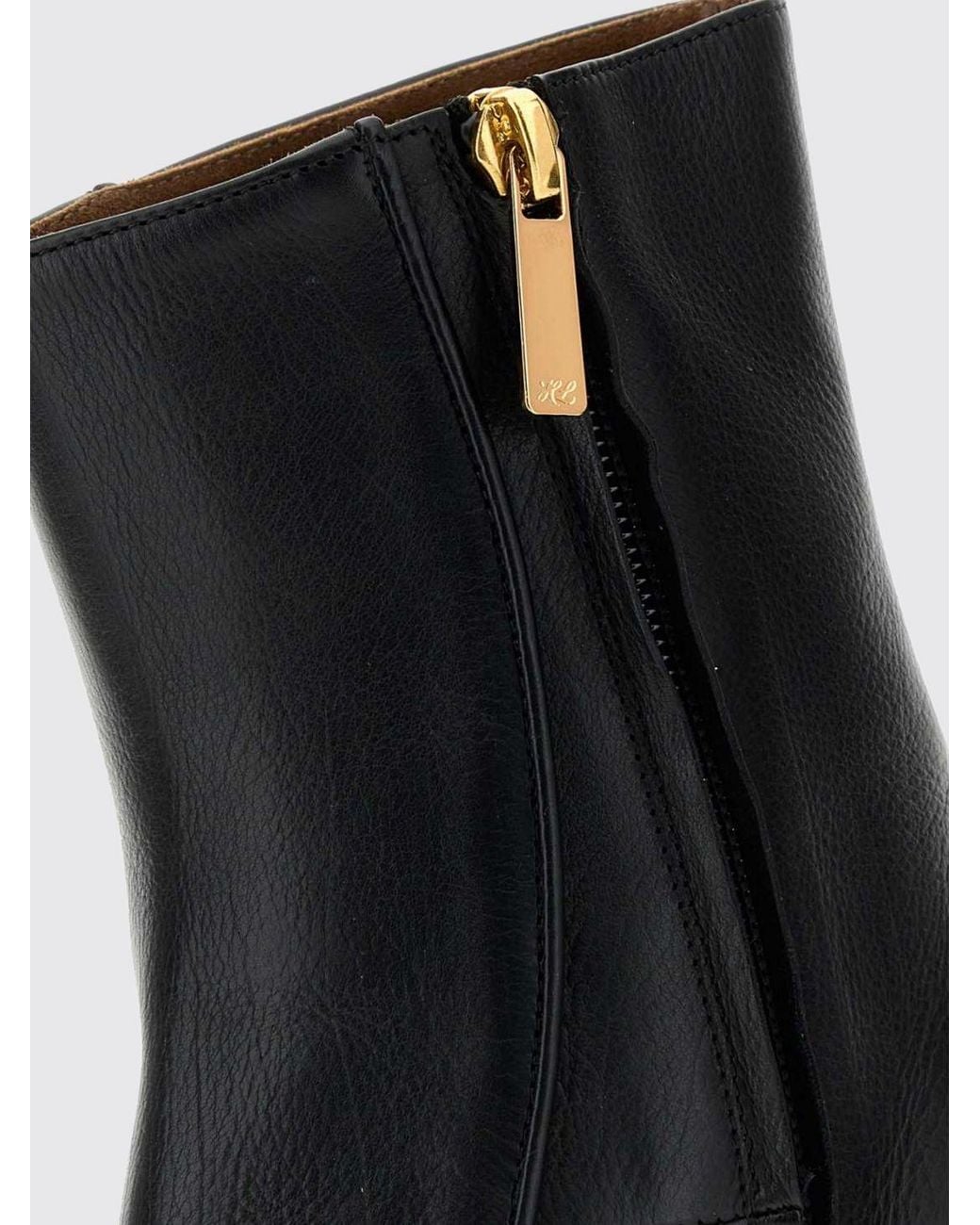 Herbert Levine Black Calfskin Ankle Boots With Square Toe And Zip Closure
