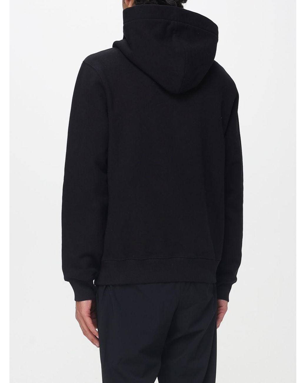 Lanvin Blue Cotton Hoodie With Logo for men